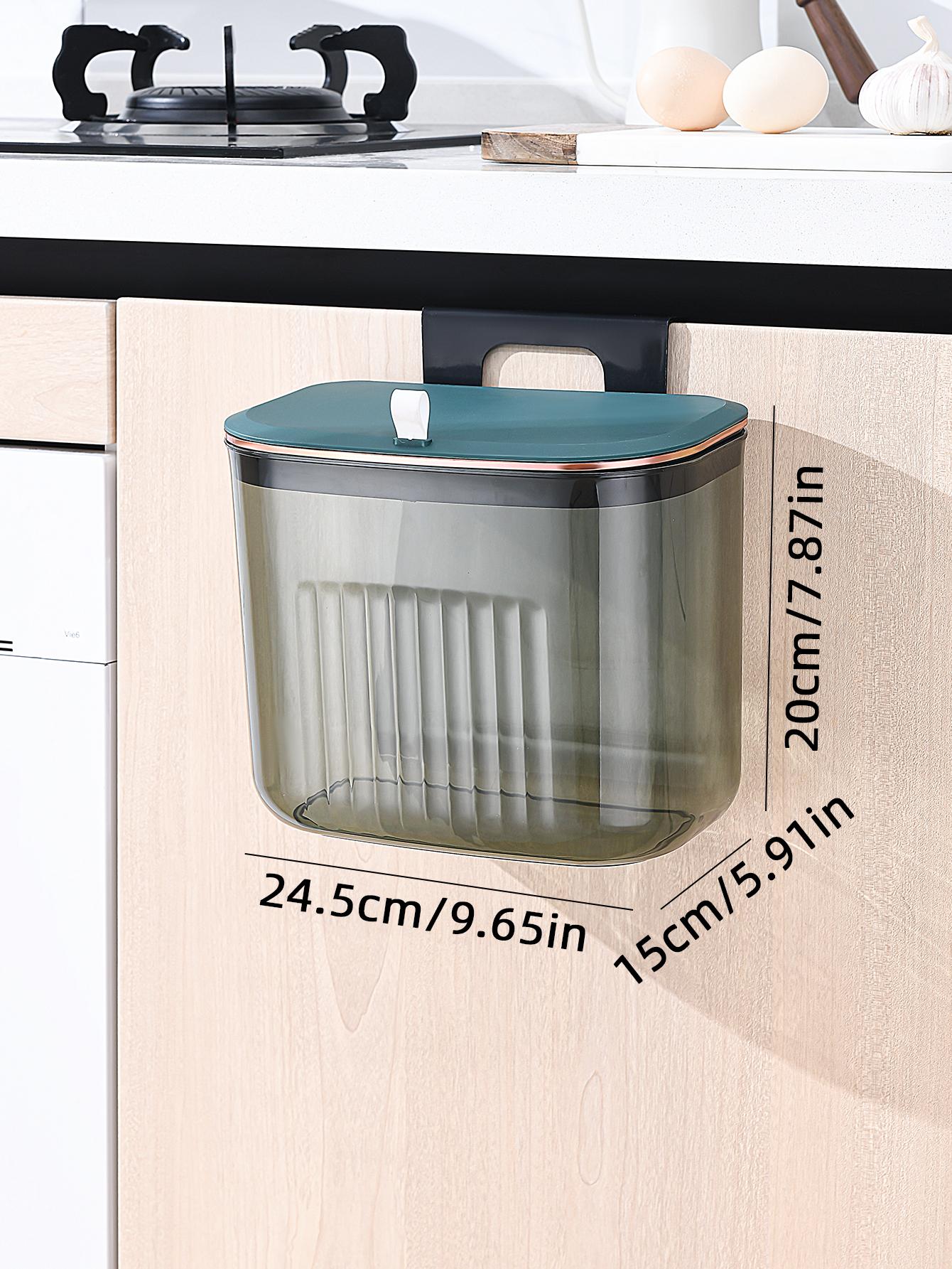1.84 Gallon (approx. 7l) Hanging Garbage Can With Lid, Wallmounted