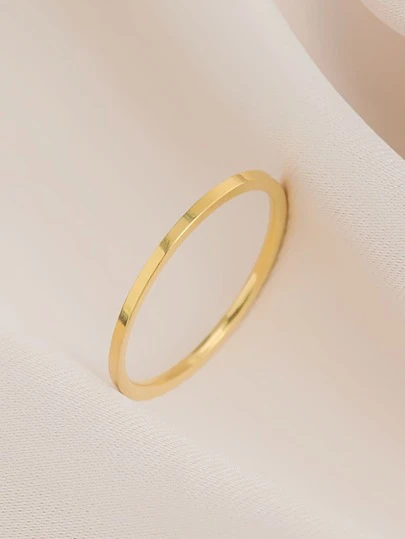 1pc Simple And Slim Titanium Steel Ring, Unisex Joint Ring Jewelry Gift With 2mm Polished Band Width