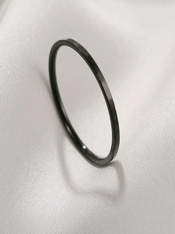 1 pieza Anillo de acero de titanio sencillo, anillo ajustable para nudillos de dama, accesorio de moda para campus, regalo del Día de San Valentín, mamá, madre, Día de la Madre, regalo