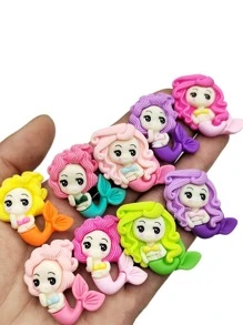 10 Bộ phụ kiện nhựa phong cách công chúa DIY hỗn hợp ngẫu nhiên, bao gồm bông tai, phụ kiện tóc, văn phòng phẩm, vỏ điện thoại, móc khóa, cốc, khóa giày, miếng dán tủ lạnh tự chế, bộ hạt DIY. Bao gồm băng keo hai mặt. - Nhiều màu - Xem 4