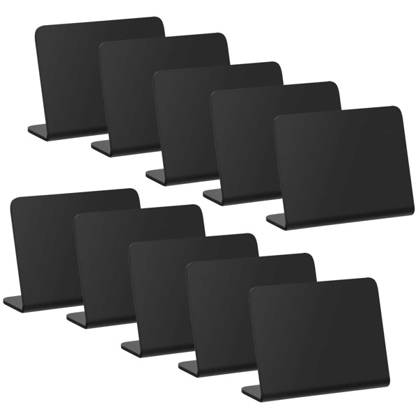 10 Mini Chalkboard Set, Small Chalkboards for Labeling, Plastic Place