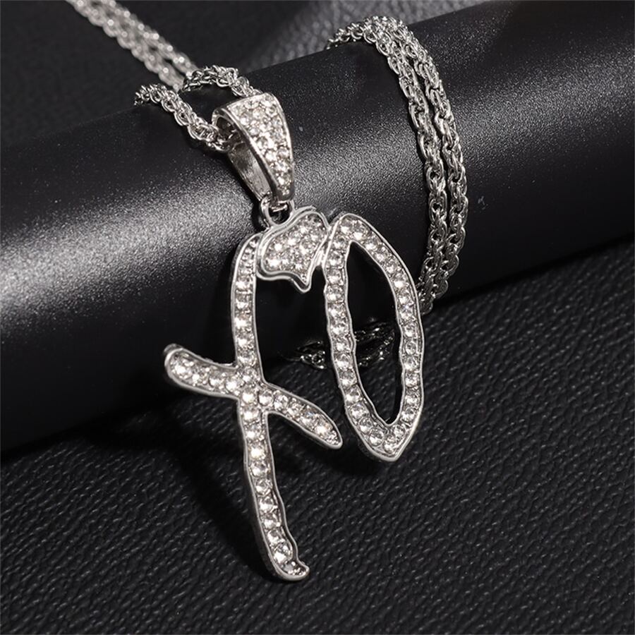Women's Favourite Full Rhinestone Xo Necklace - Silver - View 1