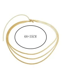 1 Stück modischer & eleganter mehrlagiger Ketten-Gürtel für Frauen zur Kleiderdekoration, sexy für Sommer, Schule, Herbst, Halloween - Gold - Übersicht 3