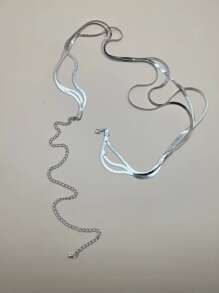 1pc European & American Simple Three Layers Metal Snake Chain Waist Chain Sexy Halloween Summer, School Fall, Autumn, Halloween