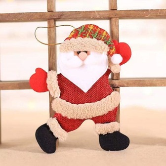 Decoración navideña Adornos de árbol de Navidad Muñeca de tela navideña Colgante de Santa Claus bailando Muñeco de nieve, Pequeño colgante de muñeca navideña