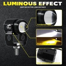 1pc Motorcycle Led External Light - White - View 4