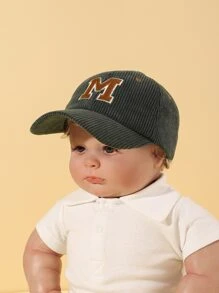 1 Miếng Em bé Thư thêu Vải to sợi Mũ chống nắng Mũ bóng chày Đối với Con trai Và Cô gái Mặc hàng ngày - Màu xanh Ô liu - Xem 4