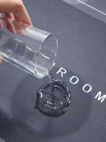 1入組快樂時光簡單字母圖案浴室地墊,柔軟的硅藻泥防滑吸水速干地墊,適用於浴室,廁所和門口 - 快樂時光 - 查看 5