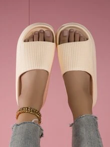 女性室內家居拖鞋,情侶浴室淋浴拖鞋帶厚乙烯-乙酸乙烯共聚物鞋底,防滑和,夏天