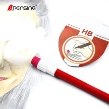 12 piezas madera grande Borrador cabeza HB Lápices , fácil a borrar con afilar con A incorporado Sacapuntas , escribiendo Herramienta para escuela primaria estudiantes - Rojo - Ver 6