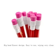 12 piezas madera grande Borrador cabeza HB Lápices , fácil a borrar con afilar con A incorporado Sacapuntas , escribiendo Herramienta para escuela primaria estudiantes - Rojo - Ver 5