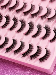 AYRMILLA 20 Pairs Natural False Eyelashes Fluffy Soft Dramatic 3D Mink Eye Black Thin And Long Eyelashes Multi-Layer Short And Thick False Eyelashes Extended Large Volume False Eyelashes Makeup Products Cross Wedding Parties And Club Daily Work Meetings Natural False Eyelashes Comfortable Eyelashes Hairspring Cross Hand Eyelashes Wingtip Eyelashes Thin And Long Eyelashes Natural And Lifelike Eyelashes Long And Durable Daily Cosplay Can Be Reused Daily Dating Fashion And Popular Makeup Beauty Too - 黑色 - 查看 4