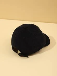 1pc Unisex Baby Simple Black Sun Protection Cap, Baseball Cap, All-match, Suitable For Daily Use - Black - View 3