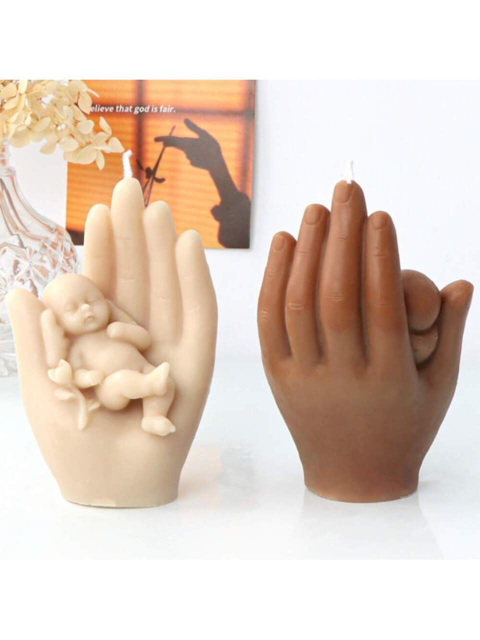 Hand Candle Silicone Mold For Diy Soap, Plaster, Resin, Glue Craft, Mother's Day Gift, Home Decoration