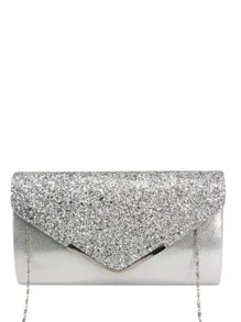 Sáng bóng, lấp lánh Bling quyến rũ, thanh lịch, tinh tế, yên tĩnh Túi ly hợp nắp bằng da Pu màu bạc lấp lánh, thích hợp cho các bữa tiệc và đám cưới Túi đựng đồ ăn tối, Túi buổi tối, Kim cương giả thanh lịch, Trang trí pha lê, Ngọc trai giả cho cô gái dự tiệc, phụ nữ, dành cho quý cô, cô dâu Hoàn hảo cho bữa tiệc, đám cưới, vũ hội, bữa tối/tiệc Món quà tốt nhất cho phụ nữ - Bạc - Xem 5