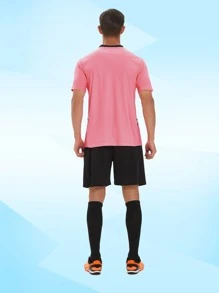 Men Football Jersey Set - Pink - View 3