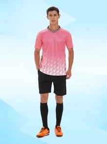 Men Football Jersey Set - Pink - View 1