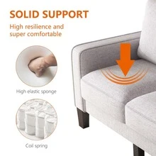 Modern Living Room Furniture Sofa 2+3 - Light Grey - View 7