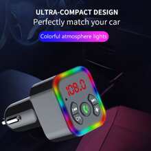 Ô tô/xe hơi MP3 Người chơi Với FM Máy phát Và Bộ thu âm thanh , Ủng hộ Thẻ TF Và BỘ NHỜ USB Phát lại , Loại USB C 3.1A 2 USB , Rảnh tay Gọi Và Không dây Ô tô/xe hơi Bộ dụng cụ - màu đen - Xem 8