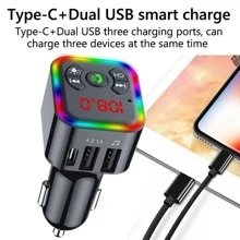 Ô tô/xe hơi MP3 Người chơi Với FM Máy phát Và Bộ thu âm thanh , Ủng hộ Thẻ TF Và BỘ NHỜ USB Phát lại , Loại USB C 3.1A 2 USB , Rảnh tay Gọi Và Không dây Ô tô/xe hơi Bộ dụng cụ - màu đen - Xem 7
