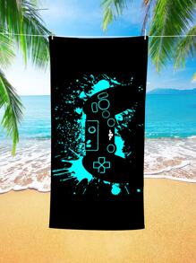 1 Tay Cầm Chơi Game Hoa Văn Khăn Đi Biển, Microfiber Hình Chữ Nhật Du Lịch Khăn Đi Biển Cho Bơi, Lặn, Mùa Hè - Nhiều màu - Xem 1