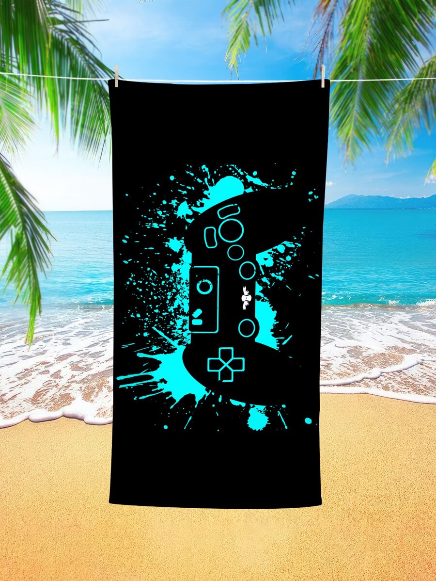 1 Tay Cầm Chơi Game Hoa Văn Khăn Đi Biển, Microfiber Hình Chữ Nhật Du Lịch Khăn Đi Biển Cho Bơi, Lặn, Mùa Hè - Nhiều màu - Xem 1