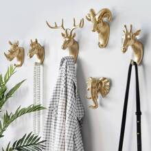 1 件金色动物造型创意粘性墙钩，生动逼真，无需打孔，无需钻孔 - 金色 - 查看 1