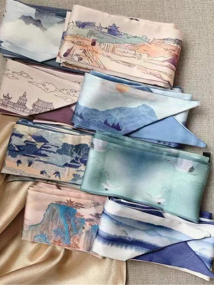 8件套女士多色法式蝴蝶结发带，搭配彩绘丝巾和头巾，复古时尚，适合日常佩戴，优雅头巾发带，吸汗带，蝴蝶结配饰，校园用品，大学秋冬季女士发饰，度假装扮，女士头巾，柔软头巾 - 彩色 - 查看 1