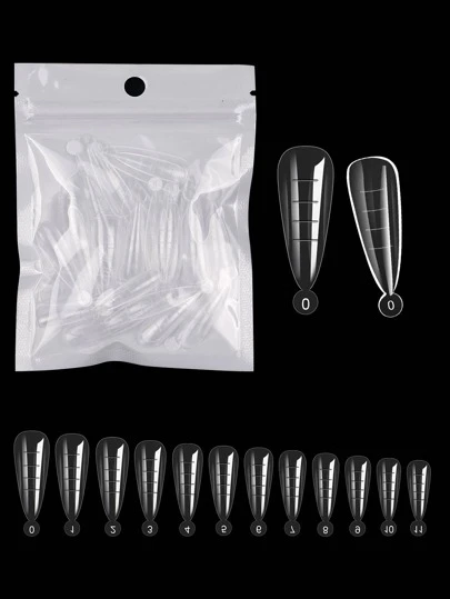 60片水晶凝胶美甲延长片，无需纸模，适用于快速UV美甲油美甲工具