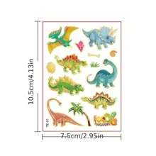 8 件裝兒童激光全息金色臨時紋身貼紙,防水,可愛卡通派對,節日裝飾,獨角獸系列 - 彩色 - 查看 2