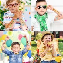 8 件裝兒童激光全息金色臨時紋身貼紙,防水,可愛卡通派對,節日裝飾,獨角獸系列 - 彩色 - 查看 3