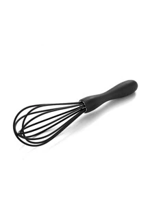 1pc Kitchen Small Gadget Silicone Egg Beater Whisk With Egg Mixing Tool, White - Black - View 7