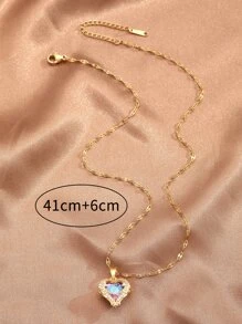 1 Stück Mädchen Dazzing Strass Schatz Anhänger Halskette Für Party Zarte Schmuck Für Tägliche Dekoration Für Freund Geburtstag Geschenk