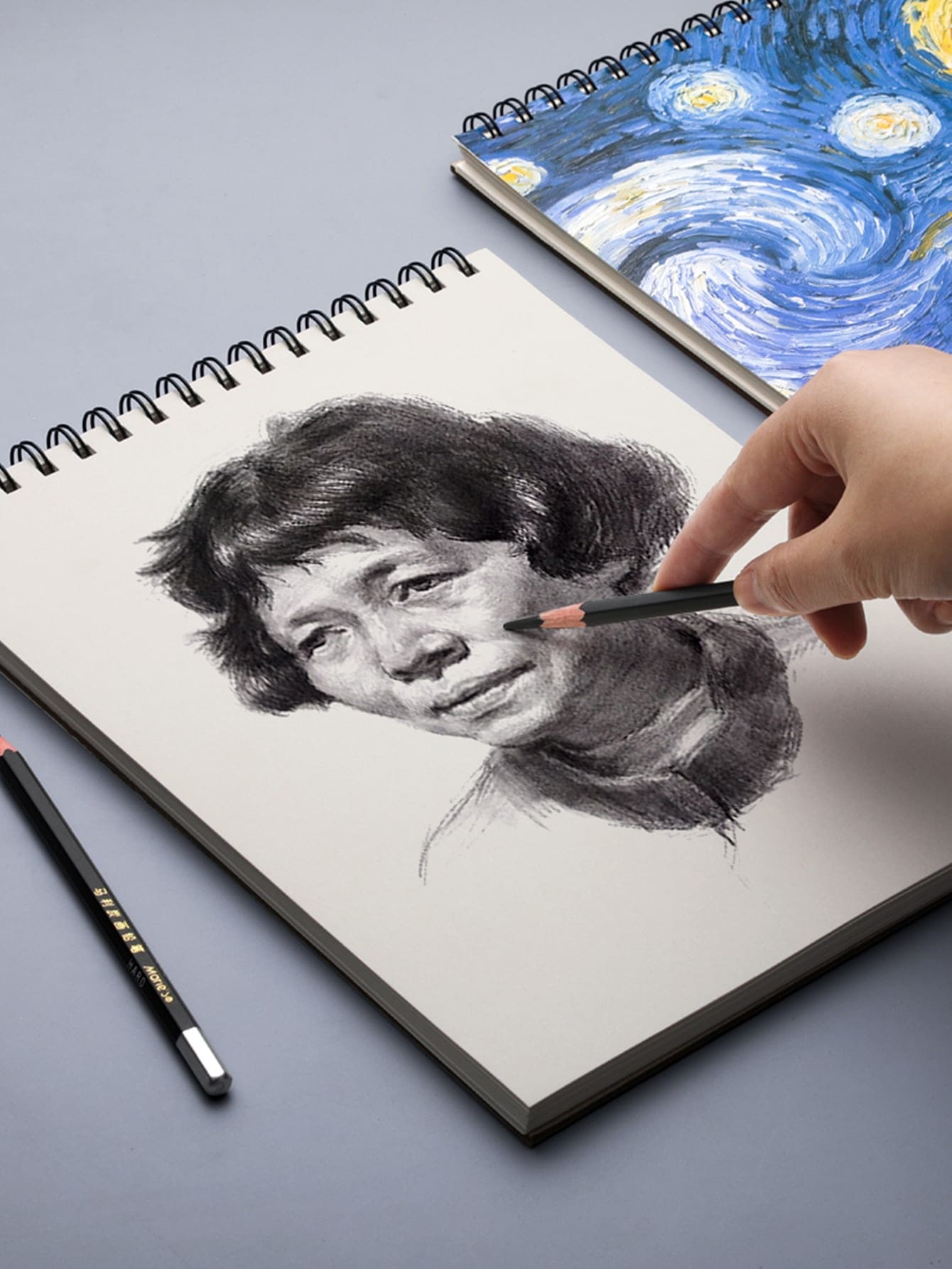 1本a4卡通素描本,50張空白美術繪圖手帳,隨機設計 - 彩色 - 查看 1