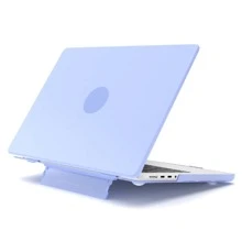 1pc Plastic Plain Laptop Case - Dusty Purple - View 1