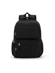 Floless Cute Aesthetic Backpack for School, Casual Daypack Kawaii College Middle High School Backpack Student Bookbag for Girls, Waterproof Durable Large Capacity and Multiple Pockets Laptop Backpacks Fits 15.6 Inch Computer, Classical School Bag Travel Backpack for Women Men - Black - View 3