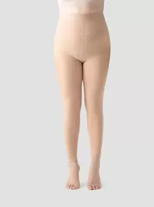 1對杏色薄保暖單面開襠九分襪，適用於秋冬季 - 杏色 - 查看 3