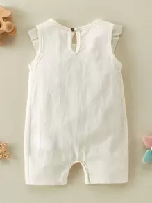 Body liso con volantes para bebé - Blanco - Ver 2