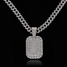 1set Men's Full Rhinestone Round Pendant Hip Hop Streetwear Cool Jewelry Set - Silver - View 5