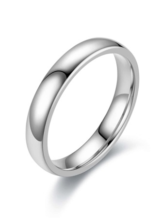 1 pieza minimalista 4MM de hombres pulido acero titanio Anillo , ambos interno & exterior arco esférico diseño , adecuado para de hombres con de mujeres Anillo