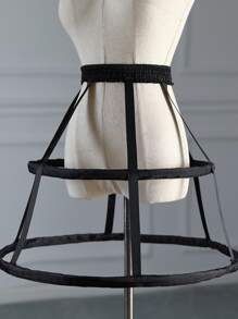 1 件黑色鸟笼式松紧腰镂空衬裙，带 2 个钢环，适合女士裙子、婚纱、鸡尾酒会礼服、裙子万圣节秋季服装