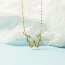 1 Miếng Của phụ nữ Sáng bóng Mặt dây chuyền con bướm Dây chuyền Với Pha lê Cho đám cưới , Buổi tiệc Và Mặc hàng ngày - Vàng - Xem 4