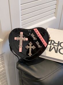 字母和鉚釘裝飾包拉鍊黑色南瓜,粉色萬聖節,骷髏,萬聖節,萬聖節裝,海盜洋裝 - 黑色 - 查看 7