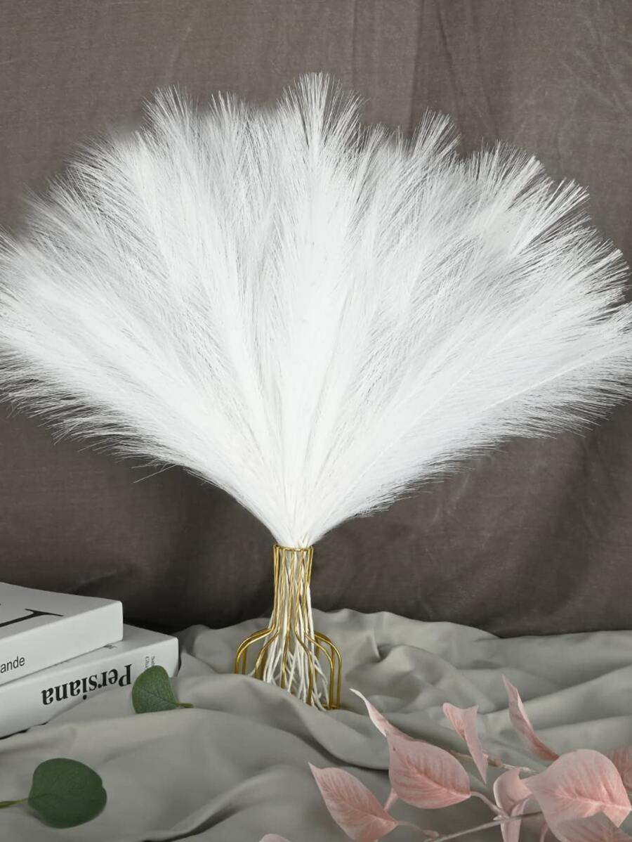 MEHELANY 25/12/6Pcs/Set Artificial Pompous Grass Floral White Faux Pampas Grass Decor Silk Fake Pompas Grass Branches Vase Filler Flower Arrangement For Wedding Centerpieces Mother's Day White Home Boho Decor Artificial Reed, Valentine Day, Gift Gifts Birthday Graduation,Fall Decor,Autumn