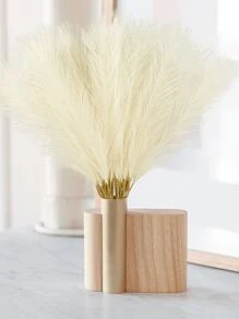 25/12/6Pcs/Set Beige Faux Pampas Grass Decor Silk Artificial Pompous Grass Floral Fake Pompas Grass Branches Vase Filler Flower Arrangement For Wedding Centerpieces Mother's Day Home Boho Decor Artificial Reed, Valentine's Day, Gift,Fall Decor,Autumn