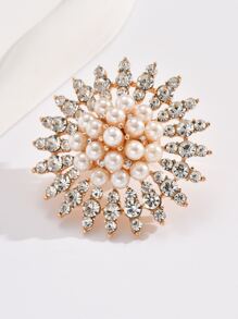 1pc Exaggerated Large Mirror Inlaid Rhinestone Ring For Party And Daily Wear