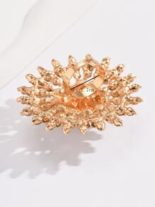 1pc Exaggerated Large Mirror Inlaid Rhinestone Ring For Party And Daily Wear