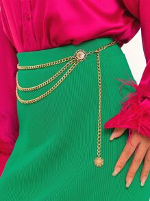 1条金色多层向日葵链条腰带，适合万圣节、夏季和学校场合。 - 金色 - 查看 4