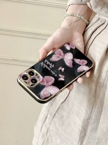 1 件时尚高品质礼物，适合情侣和姐妹，复古梦幻蝴蝶电镀保护手机壳，适用于 iPhone 15、iPhone 15 Pro Max、12 Pro Max、13 Pro Max、14 Pro Max、13、14、11、12 Pro、14、iPhone XS、XR、7/8 Plus、7/8、三星 A13 4G、A22、A21S、A51 4G、S22 Ultra、A33 5G、A53、A23、S23 Ultra、S24、S23、A73、三星、Redmi、OPPO、MOTO 手机 - 黑色 - 查看 3