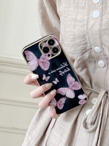 1 件时尚高品质礼物，适合情侣和姐妹，复古梦幻蝴蝶电镀保护手机壳，适用于 iPhone 15、iPhone 15 Pro Max、12 Pro Max、13 Pro Max、14 Pro Max、13、14、11、12 Pro、14、iPhone XS、XR、7/8 Plus、7/8、三星 A13 4G、A22、A21S、A51 4G、S22 Ultra、A33 5G、A53、A23、S23 Ultra、S24、S23、A73、三星、Redmi、OPPO、MOTO 手机 - 黑色 - 查看 4